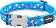 Red Dingo Stars White on Turquoise 25 mm x 41-63 cm - Dog Collar