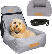 Dogeste Car Seat and Bed for Small Dogs, Light Grey - Dog Car Seat