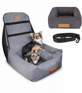 Dogeste Car Seat and Bed for Small Dogs, Dark Grey - Dog Car Seat