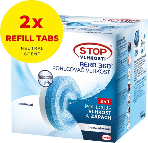 STOP DAMP Aero 360° 2in1 2 x 450 g replacement tablets Main image STOP DAMP Aero 360° 2in1 2 x 450 g replacement tablets - Dehumidifier - Main image