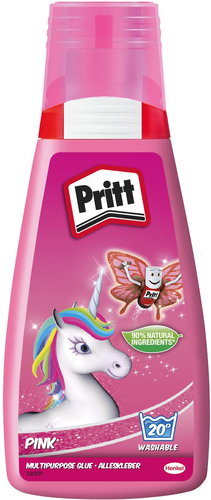 PRITT Unicorn pink glue for paper, cardboard and felt, 100 g - Liquid paste - Main image