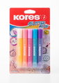 KORES Glitter glue 5 × 10.5 ml, pastelové barvy