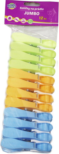 JUMBO 12 pcs, 8×4×1,5 cm - Clothes Pegs - Main image