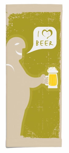 INFIBRA I Love Beer Pocket with White Napkins 125 pcs - Paper Napkins - Main image