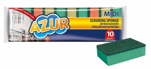 AZUR 10 pcs, 8×5×2,5 cm - Dish Sponge - Main image