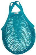 TIERRA VERDE síťovka z biobavlny s krátkým uchem, modrozelená - Shopping Bag