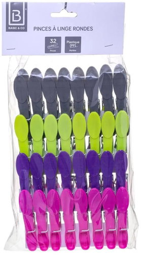 5Five clothespins plastic 32 pcs - Clothes Pegs - Main image