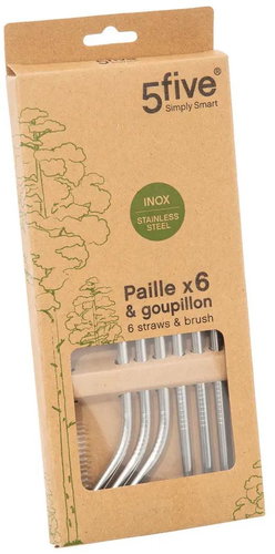 5Five stainless steel straw set 6 pcs - Straw - Main image