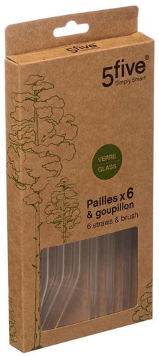 5Five glass straw set 6 pcs - Straw - Main image