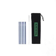 Ecocare Környezetbarát fém szívószál, kék, 16×0,6 cm, 5 db - Szívószál