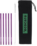 ECOCARE ekologická kovová brčka Purple 16 × 0,6 cm (5 ks) - Straw