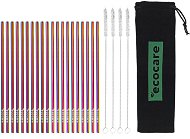 ECOCARE ekologická kovová brčka Rainbow 21,5 × 0,6 cm (20 ks) - Straw