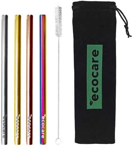 ECOCARE eco-friendly metal straws Maxi Mix 21,5 × 1,2 cm (4 pcs) Main image ECOCARE eco-friendly metal straws Maxi Mix 21,5 × 1,2 cm (4 pcs) - Straw - Main image