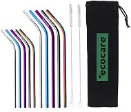 ECOCARE ekologická kovová brčka set Mix barev (10 ks) - Straw