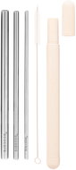 ECOCARE Eco-friendly metal straws travel set Silver 3 pcs - Straw