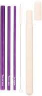 ECOCARE Eco-friendly metal straws travel set Purple 3 pcs - Straw