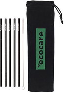 ECOCARE Ecological metal straws Black with pattern 5 pcs - Straw