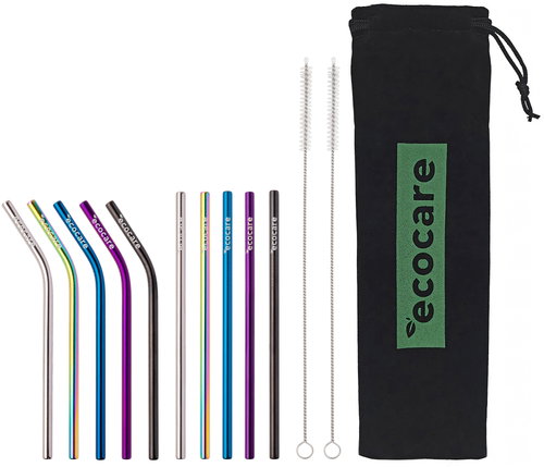 ECOCARE Metal straws short mix 10 pcs - Straw - Main image