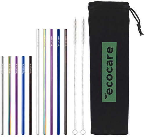 ECOCARE Metal straws straight mix 10 pcs - Straw - Main image