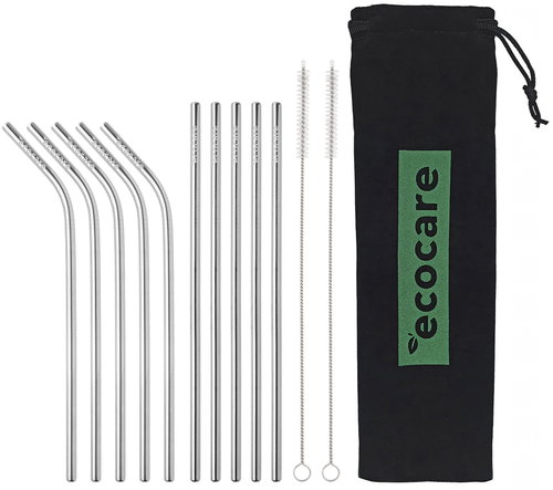 ECOCARE Metal straws mix silver 10 pcs - Straw - Main image