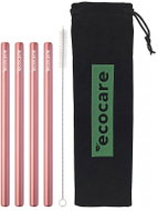 ECOCARE Metal straws maxi pink 4 pcs - Straw