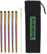 ECOCARE Metal straws heart rainbow 5 pcs - Straw
