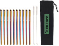 ECOCARE Metal straws heart rainbow 10 pcs - Straw