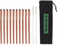 ECOCARE Metal straws heart pink 10 pcs - Straw