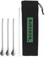 ECOCARE Metal straws with strainer silver 3 pcs - Straw