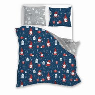 FARO Vánoční povlečení 140 × 200 cm, Nadílka v modrém - Bed Linen