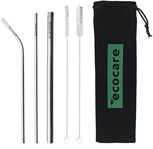 ECOCARE Ecological Metal Straws Set Silver II. - Straw - Main image