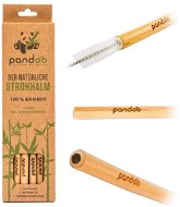 PANDOO Long Bamboo Straw with Cleaning Brush Set of 12 Pcs - Straw