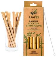 PANDOO Rövid bambusz koktél szívószál tisztító kefével, 12 db-os készlet - Szívószál