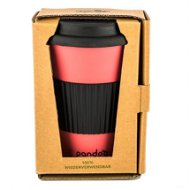 PANDOO Opakovane použiteľný bambusový téglik na kávu a čaj, 450 ml červený - Téglik