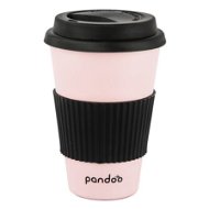 PANDOO Opakovane použiteľný bambusový téglik na kávu a čaj, 450 ml ružový - Téglik