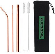 ECOCARE Ecological Metal Straws Set Pink Gold - Straw