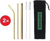 ECOCARE 2× Ecological Metal Straws Set Gold - Straw