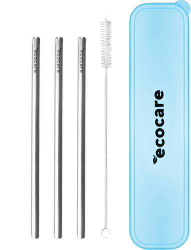 ECOCARE Metal Straws Set Blue Case - Straw - Main image