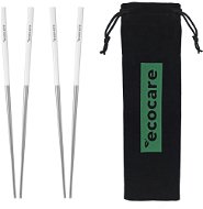ECOCARE Metal Chopsticks with Silver- Light Blue Coating 4pcs - Cutlery Set