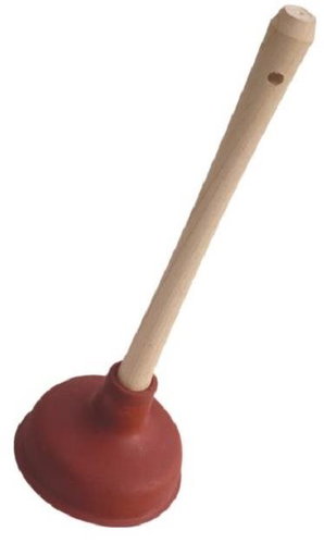 YORK bell rubber/wood 38 × 14 cm - Plunger - Main image