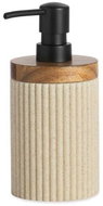 Andrea House Beige resin and wood bathroom dispenser - Soap Dispenser