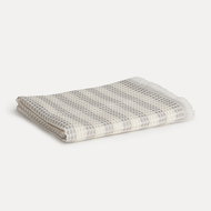 Möve Timeless Waffle Towel Collection 50 × 100 cm with stripes white and beige - Towel