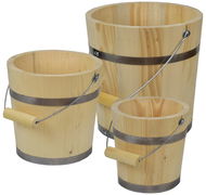 DOMMIO Vědra dřevěná 3 ks, průměr 19 - 29 cm - Zahradní dekorace