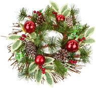 DOMMIO Wicker wreath with red balls and battermines, diameter 30 cm - Wreath