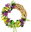 Summer wicker wreath with meadow flowers purple 25 cm