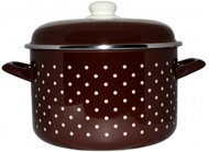 Metalac Deep enamel pot Standard with lid, brown dot, 20 cm, 4 l - Pot