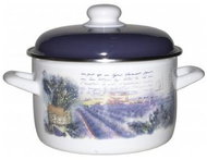 Metalac Standard deep enamel saucepan with lid, lavender, 18 cm, 3 l - Pot