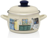 Metalac Enamel pot with lid, kitchenette, 20 cm, 4,4 l - Pot