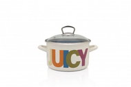 Metalac Deep enamel pot Standard with lid Juicy_Tasty, 16 cm, 2 l - Pot