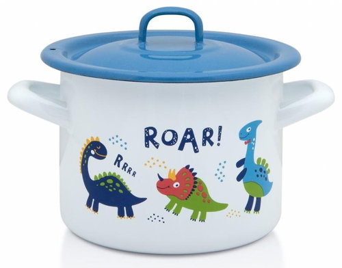 Metalac Enamel pot with lid Dino, 14 cm, 1,5 l - Pot - Main image